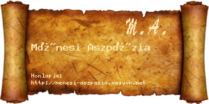 Ménesi Aszpázia névjegykártya